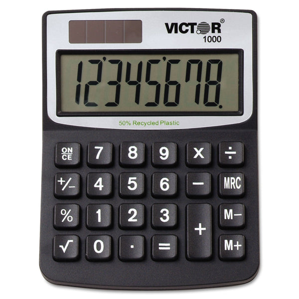 Victor® 1000 Minidesk Calculator, 8-Digit LCD