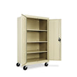 ALERA Assembled Mobile Storage Cabinet, with Adjustable Shelves 36w x 24d x 66h, Putty