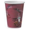 DART Paper Hot Drink Cups in Bistro Design, 12 oz, Maroon, 300/Carton