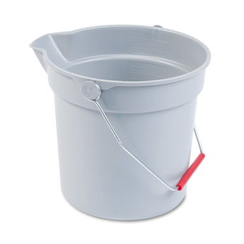 RUBBERMAID COMMERCIAL PROD. 10 Quart Plastic Utility Pail, Plastic, Gray, 10.5