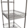 ALERA Three-Tier Wire Cart with Basket, Metal, 2 Shelves, 1 Bin, 500 lb Capacity, 28" x 16" x 39", Black Anthracite