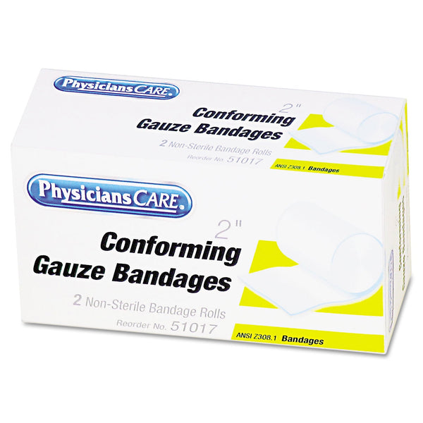 PhysiciansCare® by First Aid Only® First Aid Conforming Gauze Bandage, Non-Steriile, 2" Wide, 2/Box