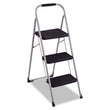COSCO 3-Step Big Step Folding Stool, 200 lb Capacity, 17.75 x 28 x 45.63, Light Gray