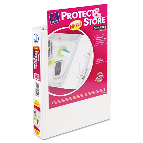 Mini Size Protect and Store View Binder with Round Rings, 3 Rings, 1" Capacity, 8.5 x 5.5, White Flipcost Flipcost
