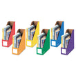 FELLOWES MFG. CO. Extra-Wide Cardboard Magazine File, 4.25 x 11.38 x 12.88, Assorted, 6/Pack