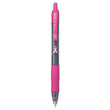 PILOT CORP. OF AMERICA G2 Premium Breast Cancer Awareness Gel Pen, Retractable, Fine 0.7 mm, Black Ink, Smoke/Pink Barrel, Dozen