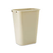 RUBBERMAID COMMERCIAL PROD. Deskside Plastic Wastebasket, 10.25 gal, Plastic, Beige