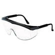 MCR SAFETY Stratos Safety Glasses, Black Frame, Clear Lens, 12/Box