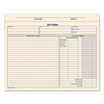 TOPS BUSINESS FORMS Job Folder, Straight Tabs, Letter Size, Manila, 20/Pack