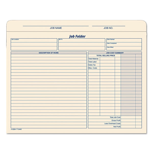 TOPS BUSINESS FORMS Job Folder, Straight Tabs, Letter Size, Manila, 20/Pack