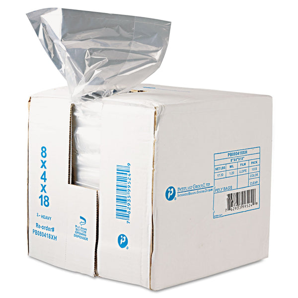 INTEGRATED BAGGING SYSTEMS Food Bags, 8 qt, 0.68 mil, 8" x 18", Clear, 1,000/Carton
