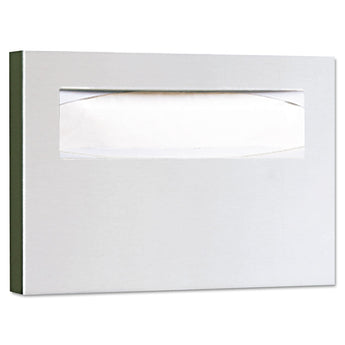 BOBRICK WASHROOM Stainless Steel Toilet Seat Cover Dispenser, ClassicSeries, 15.75 x 2 x 11, Satin Finish