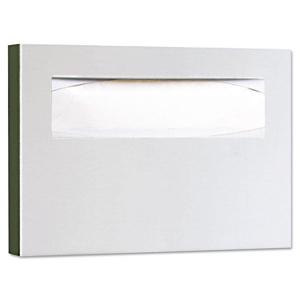 BOBRICK WASHROOM Stainless Steel Toilet Seat Cover Dispenser, ClassicSeries, 15.75 x 2 x 11, Satin Finish