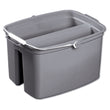 RUBBERMAID COMMERCIAL PROD. Double Utility Pail, 17 qt, Plastic, Gray