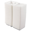 DART Foam Hinged Lid Containers, 3-Compartment, 7.5 x 8 x 2.3, White, 200/Carton