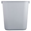 RUBBERMAID COMMERCIAL PROD. Deskside Plastic Wastebasket, 3.5 gal, Plastic, Gray