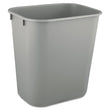 RUBBERMAID COMMERCIAL PROD. Deskside Plastic Wastebasket, 3.5 gal, Plastic, Gray