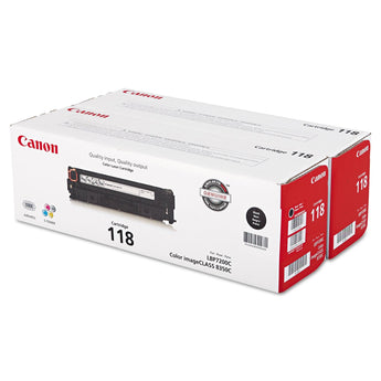 CANON USA, INC. 2662B004 (118) Toner, 3,400 Page-Yield, Black, 2/Pack