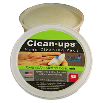 LEE PRODUCTS COMPANY Clean-Ups Hand Cleaning Pads, Cloth, 1-Ply, 3
