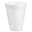 DART Foam Drink Cups, 8 oz, White, 25/Pack
