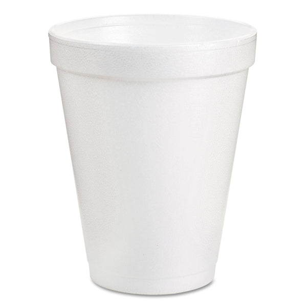 DART Foam Drink Cups, 8 oz, White, 25/Pack