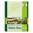 Pacon® Ecology Sketch Diary, 60 lb Text Paper Stock, Green Cover, (70) 11 x 8.5 Sheets