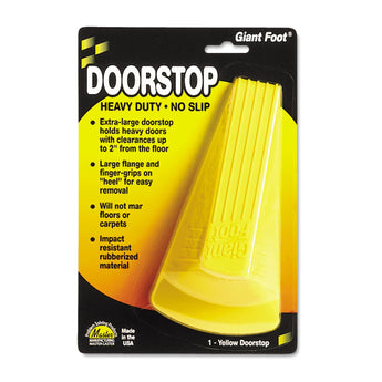 MASTER CASTER COMPANY Giant Foot Doorstop, No-Slip Rubber Wedge, 3.5w x 6.75d x 2h, Safety Yellow
