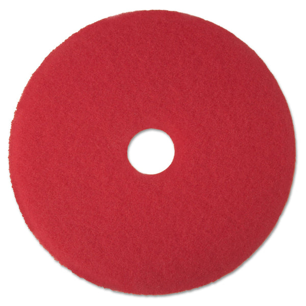 3M/COMMERCIAL TAPE DIV. Low-Speed Buffer Floor Pads 5100, 12" Diameter, Red, 5/Carton