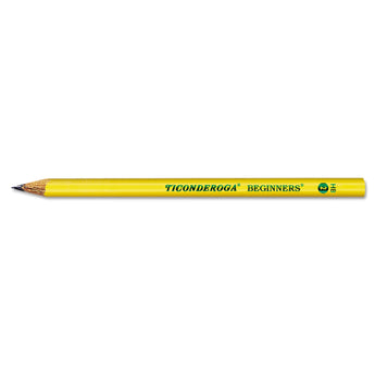 Dixon® Ticonderoga Beginners Woodcase Pencil with Microban Protection, HB (#2), Black Lead, Yellow Barrel, Dozen