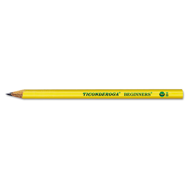 Dixon® Ticonderoga Beginners Woodcase Pencil with Microban Protection, HB (#2), Black Lead, Yellow Barrel, Dozen