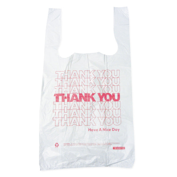 Thank You High-Density Shopping Bags, 10" x 19", White, 2,000/Carton Flipcost Flipcost