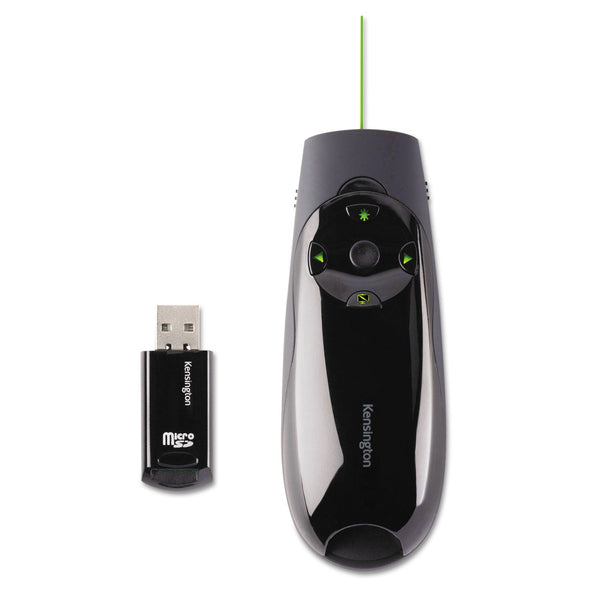 ACCO BRANDS, INC. Presenter Expert Wireless Cursor Control with Green Laser, Class 2, 150 ft Range, Black
