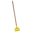 RUBBERMAID COMMERCIAL PROD. Invader Wood Side-Gate Wet-Mop Handle, 54", Natural/Yellow