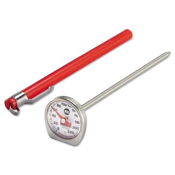 RUBBERMAID COMMERCIAL PROD. Dishwasher-Safe Industrial-Grade Analog Pocket Thermometer, 0F to 220F