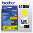 BROTHER INTL. CORP. LC105Y Innobella Super High-Yield Ink, 1,200 Page-Yield, Yellow