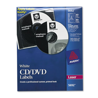 Laser CD Labels, Matte White, 40/Pack Flipcost Flipcost