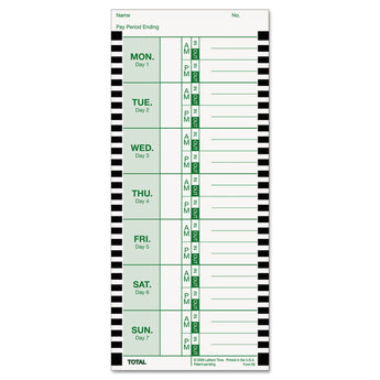 LATHEM TIME CORPORATION Time Clock Cards for Lathem Time 800P, One Side, 4 x 9, 100/Pack