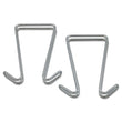 ALERA Double Sided Partition Garment Hook, Steel, 0.5 x 3.38 x 4.75, Over-the-Door/Over-the-Panel Mount, Silver, 2/Pack