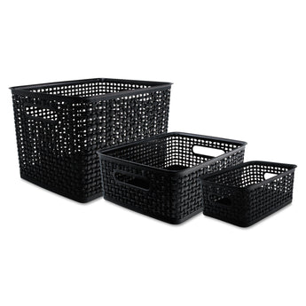 ADVANTUS CORPORATION Weave Bins, 13.63 x 10.75 x 9, Black, 3/Pack