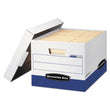 FELLOWES MFG. CO. R-KIVE Heavy-Duty Storage Boxes, Letter/Legal Files, 12.75" x 16.5" x 10.38", White/Blue, 4/Carton