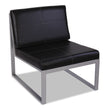ALERA Alera Ispara Series Armless Chair, 26.57" x 30.71" x 31.1", Black Seat, Black Back, Silver Base