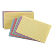 TOPS BUSINESS FORMS Ruled Index Cards, 4 x 6, Blue/Violet/Canary/Green/Cherry, 100/Pack