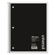 Universal® Wirebound Notebook, 1-Subject, Medium/College Rule, Black Cover, (100) 11 x 8.5 Sheets