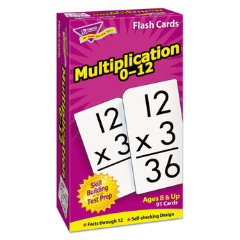 TREND ENTERPRISES, INC. Skill Drill Flash Cards, Multiplication, 3 x 6, Black and White, 91/Pack