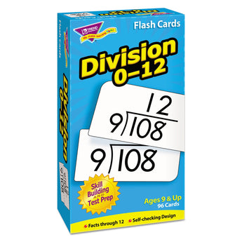 TREND ENTERPRISES, INC. Skill Drill Flash Cards, Division, 3 x 6, Black and White, 91/Pack