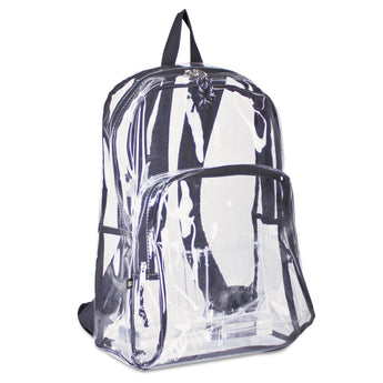 EASTSPORT, INC. Backpack, PVC, 12.5 x 5.5 x 17.5, Clear/Black