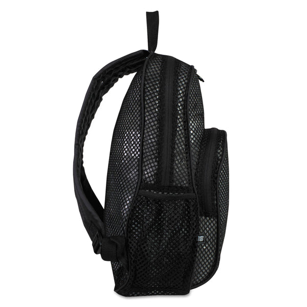 EASTSPORT, INC. Mesh Backpack, Fits Devices Up to 17", Polyester, 12 x 17.5 x 5.5, Black