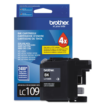 BROTHER INTL. CORP. LC109BK Innobella Super High-Yield Ink, 2,400 Page-Yield, Black