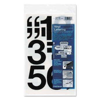 Chartpak® Press-On Vinyl Numbers, Self Adhesive, Black, 3