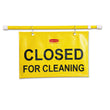 RUBBERMAID COMMERCIAL PROD. Site Safety Hanging Sign, 50 x 1 x 13, Yellow